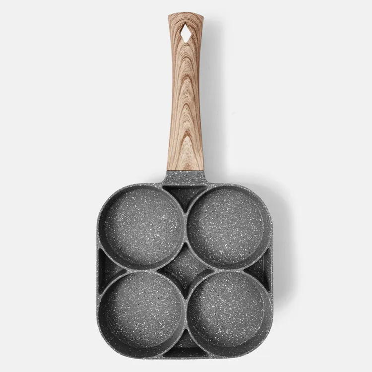 

4 Hole Household Eggs Burger Baking Four-grid Small Frying Pan Flat-bottomed Omelette Non-stick Pan, Picture