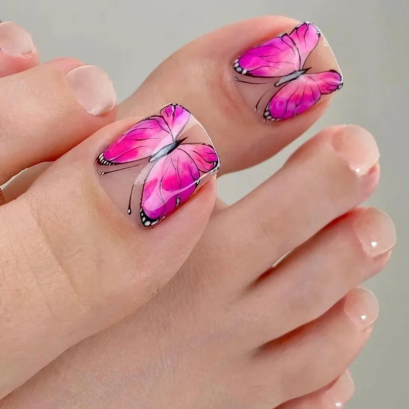 Dropshipping New Arrival Toe Nails High-end Wearable Tips 24 Pcs Press on Nails Artificial Toe Nails Pedicure 1665/3347