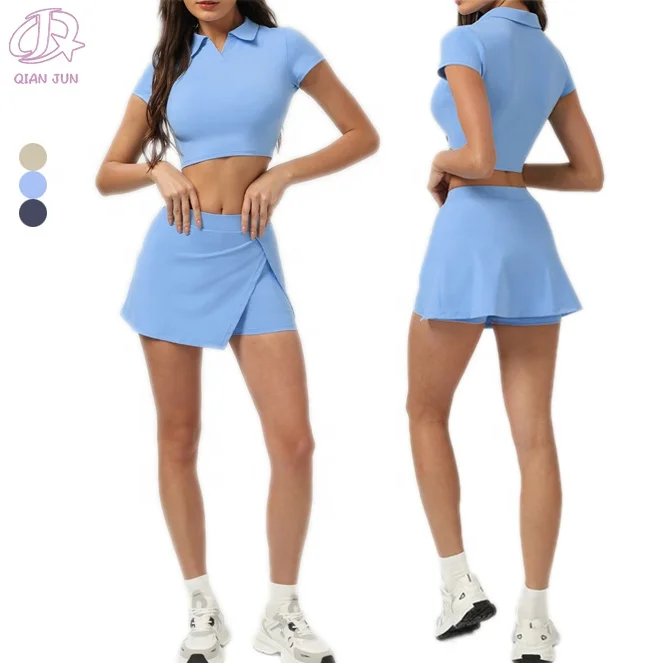 Breathable Gym Fitness 2 Piece Sports Yoga Skirt Set