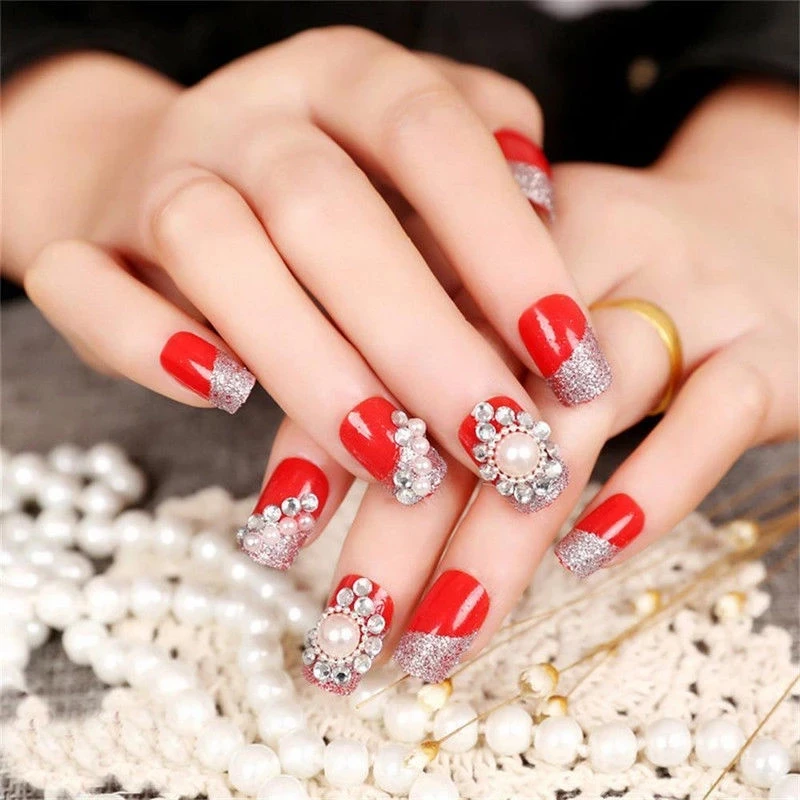 

3D Nail Art Rhinestone Flat-Bottom Multi-Size Multi-Color Nail Jewelry Sticker Diamond for Nails DIY Decoration Accessories, Gold and silver