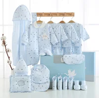 

Blue color baby clothes set cotton wear hot style newborn gift box rompers 0-6M longsleeve knitted pajamas