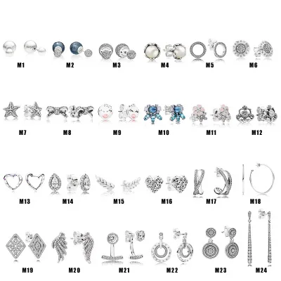 

Rx Jewelry S925 Sterling Silver Love Logo Smiley Bow Shell Five-pointed Star Earrings Many Styles Wholesale