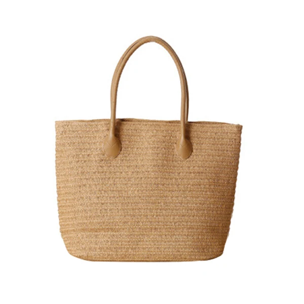 

Handmade straw popular Straw Paper Beach Tote Bag With Handle For Women
