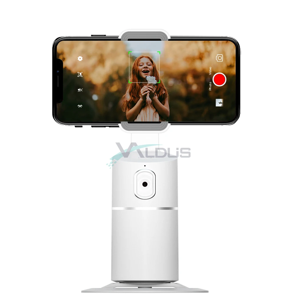 

Valdus mobile phone stand 360 rotation AI Auto tracking smart shooting phone holder motion face object cellphone holder T2