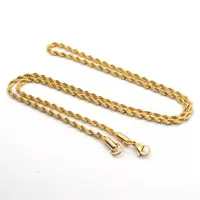 

18K Yellow Gold GP 3MM Twist Rope Chain WOMEN MEN Solid Charm Necklace GIFT