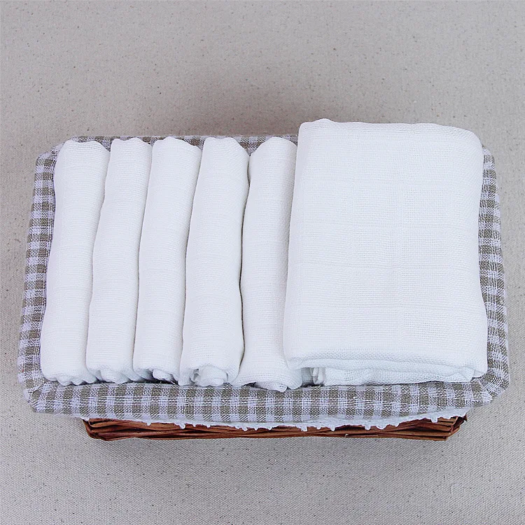 

Factory Direct Sale Breathable Newborn Double Layer 100% Cotton Dauze Baby Diaper 45*65cm, White /printed /all color