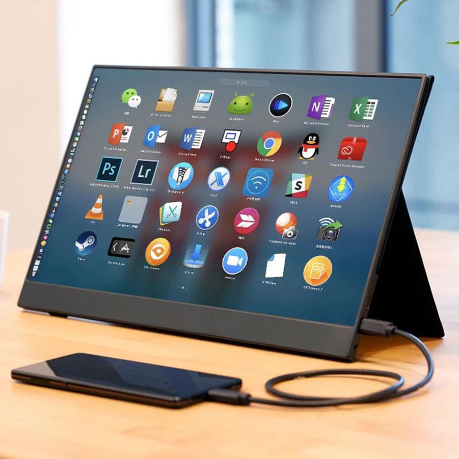 

Full HD IPS Back Light 1ms external display 15.6 Inch LCD touch Screen Portable Gaming Monitor, Black color