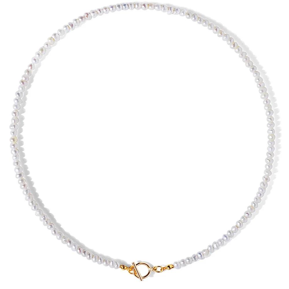

Elegant handmade fresh water irregular small baroque pearl necklace pearl choker, White