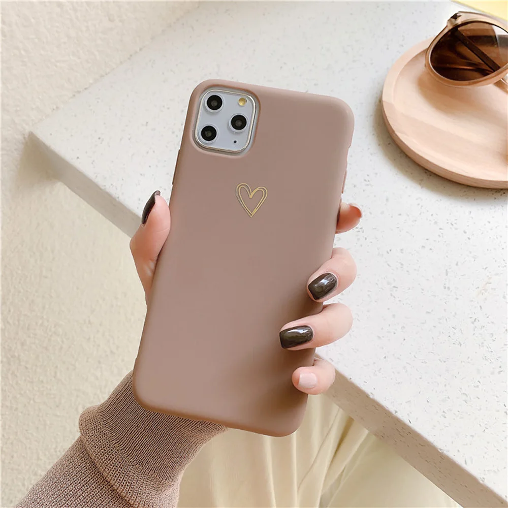 

Lovely Heart Couple Phone Case for iPhone Xs X Xr Cute Capa For iPhone SE 2020 SE 2 SE2 7 8 6 6S Plus 11 Pro phone case custom