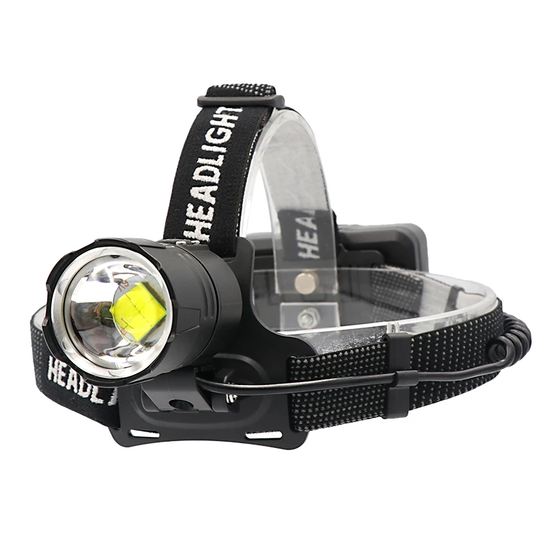 

XHP70 telescopic zoom headlamp USB charging power display large lens XHP70 strong headlamp, Black