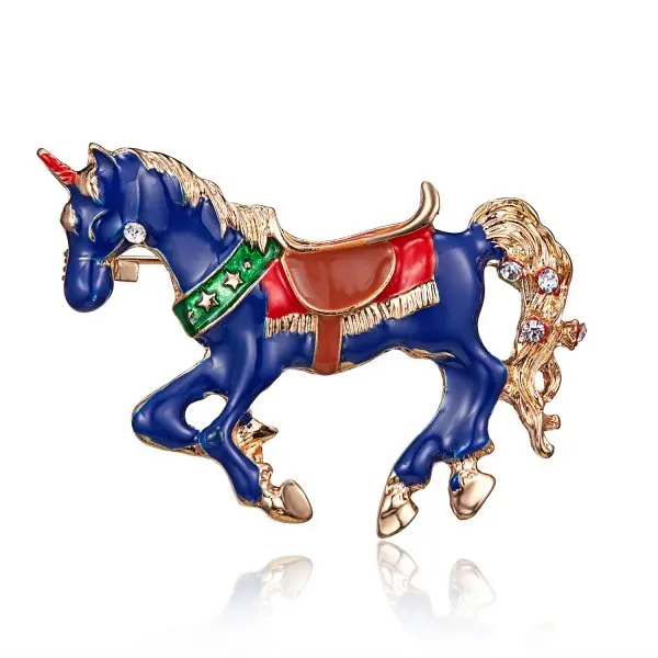 

Pony horse design men brooches luxury crystal animal insect brooch pins for couple lady girls women boys gift, As shown in picture