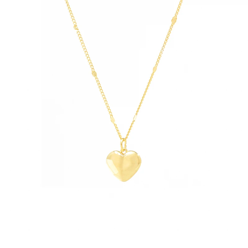 

XL62096 Trendy cute heart pendant necklace dainty gold plated brass women jewelry