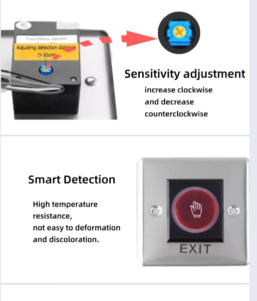 Rts Outdoor Push Button Switch Infrared Sensor Touchless Push Button