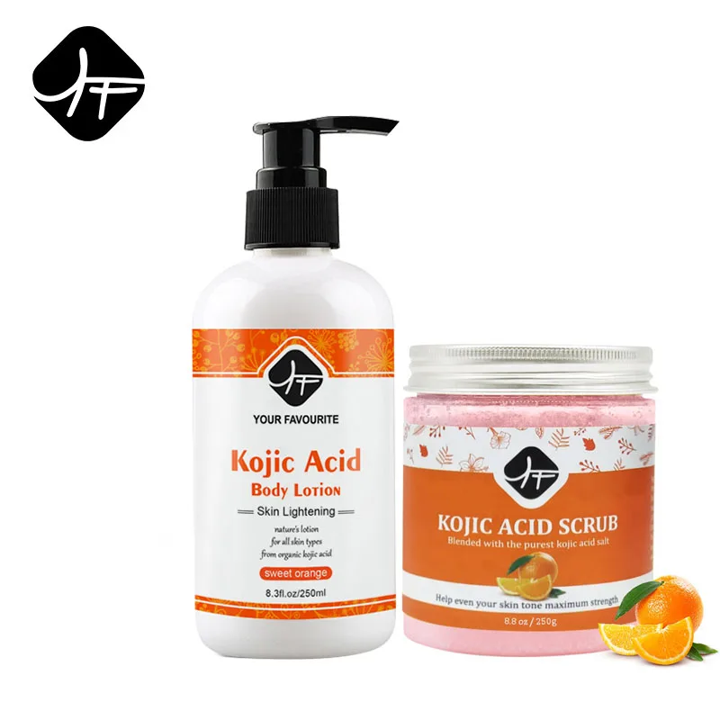 

Private label kojic acid exfoliating peeling Gentle without hurting the skin body whitening lotion and scrub 250ml 500ml