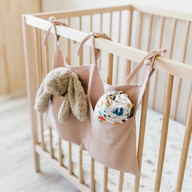 

Bedside Storage Bag Baby Crib Organizer Hanging Bag for Dormitory Bed Bunk Hospital Bed Rails Book Toy Diaper Pockets Bed Holder