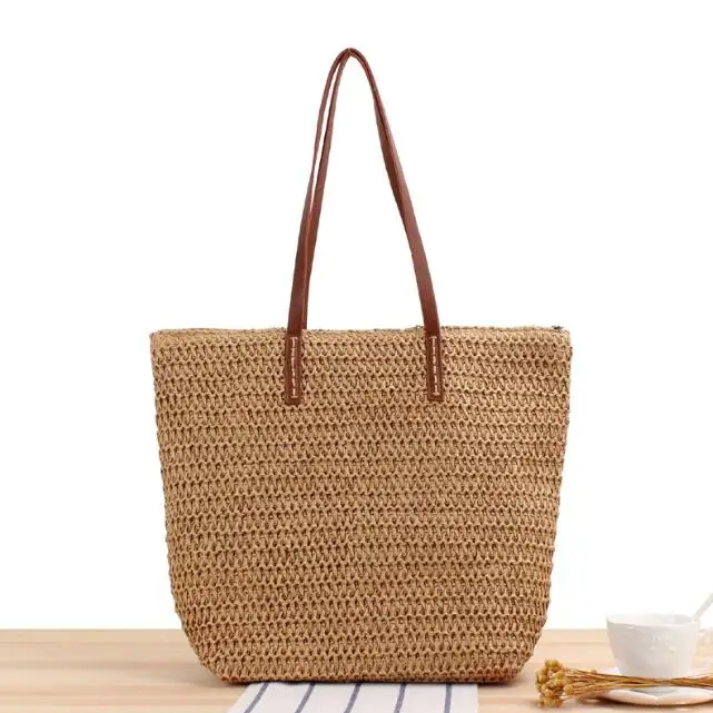 

New Bags Fresh Holiday Children's Straw Summer Handbags Girl Travel Wild Beach Accessories Sweet Bag Set, Picture