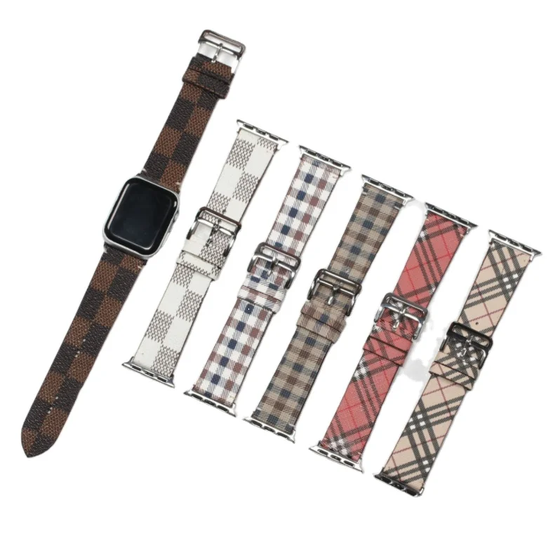 

British style classic Plaid watch band for iwatch leather watch strap, 7 colors