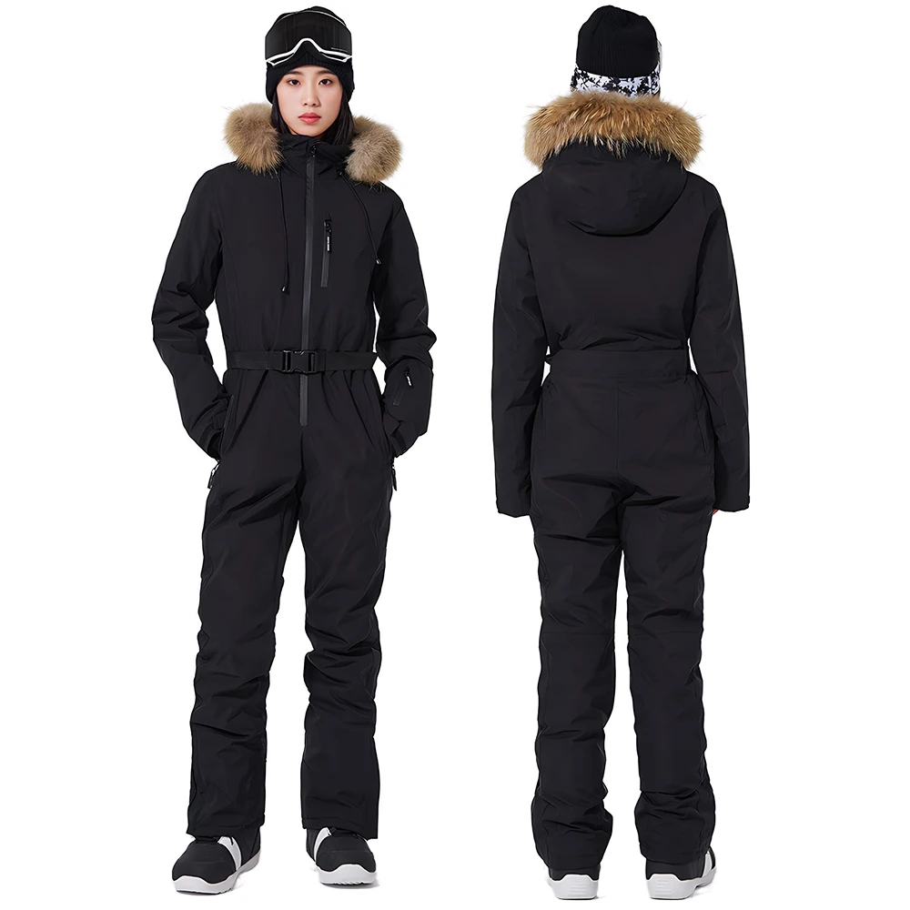 Waterproof Ski & Snow Jumpsuit Fur Trim