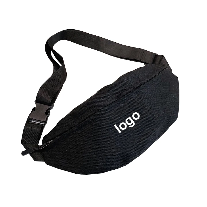 

black canvas fanny pack for men women fashion hiking travel casual hands free wallets waist bag, Black,white,yellow,purple