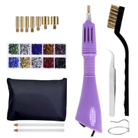 

Hotfix Rhinestone Applicator Wand Setter Tool Kit Tips Tweezers Brush Cleaning kit and 2 Pack Hot-Fix Crystal Rhinestones