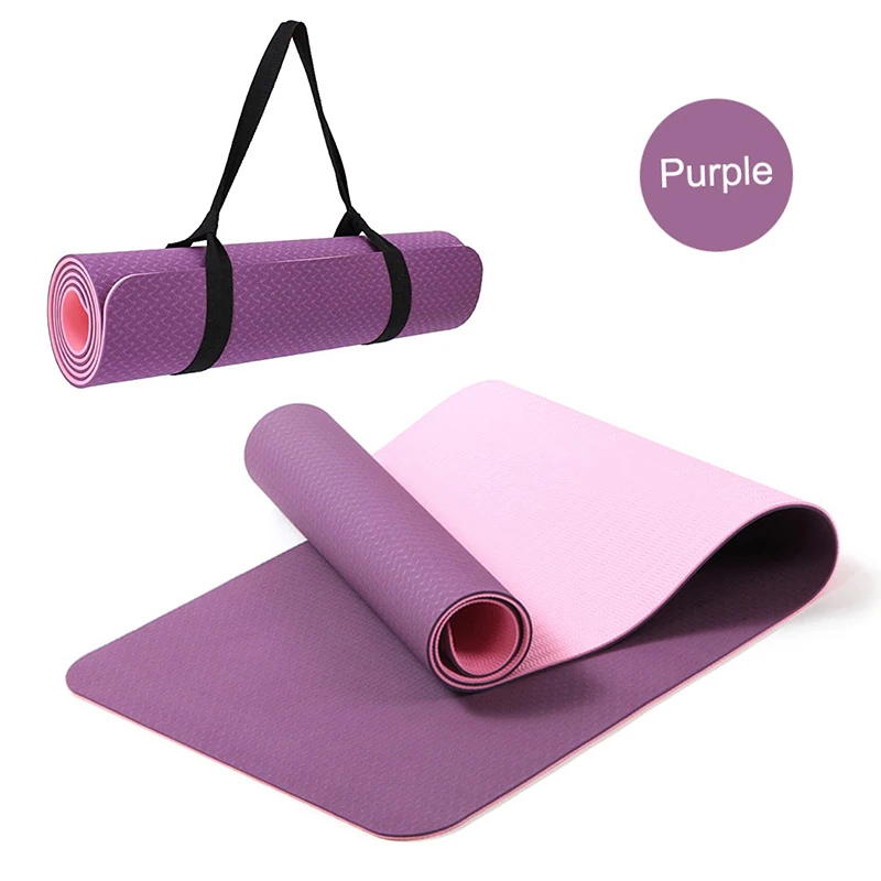 

High Quality Home exercise Fitness Outdoor Travel Easy Carrying Non Slip Waterproof TPE Yoga Mat Straps Set, Customized color