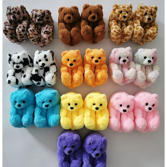 

The New Listing Teedy Bear Slippers Kids Bear Slippers Genuine, 21 colors
