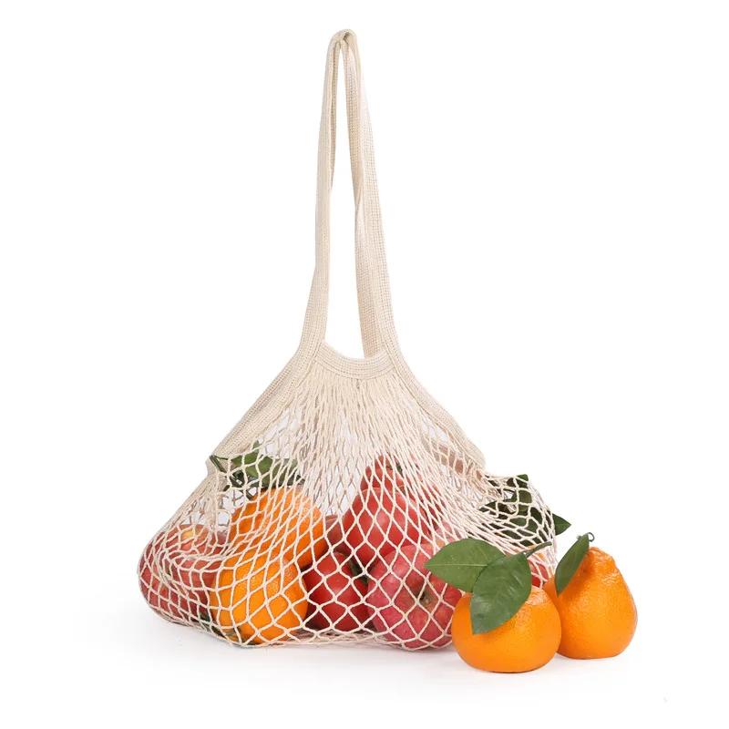 

Texupday French style Mesh Bags Reusable Organic Cotton Mesh Market Net Fruits Grocery Bags Tote Shopping Bag