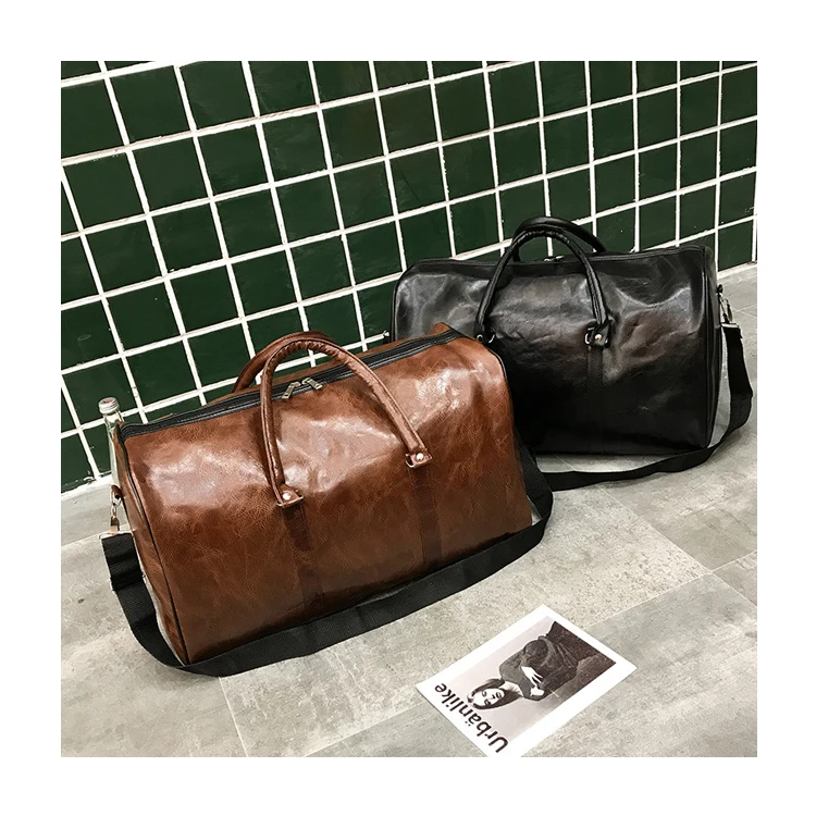 

Travel Outdoor Duffle Luggage Bag Large Capacity Gym Leisure Travel PU Leather