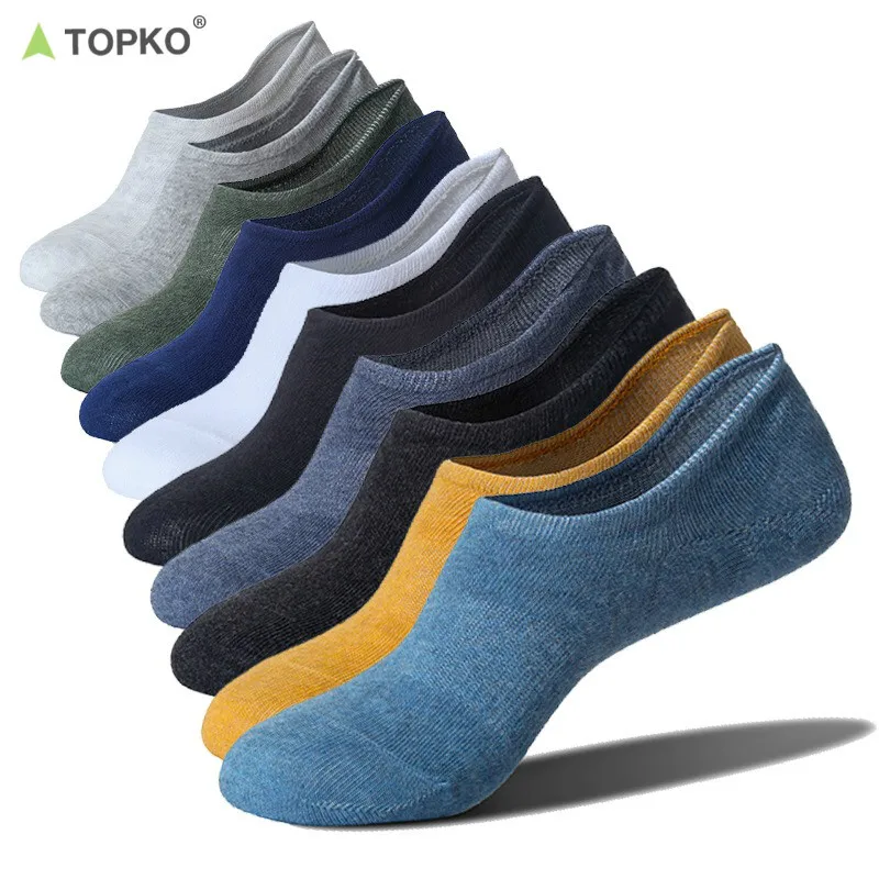 

TOPKO Wholesale Cheap Running Sports Dress casual custom cotton sports mens no show socks, Mix color