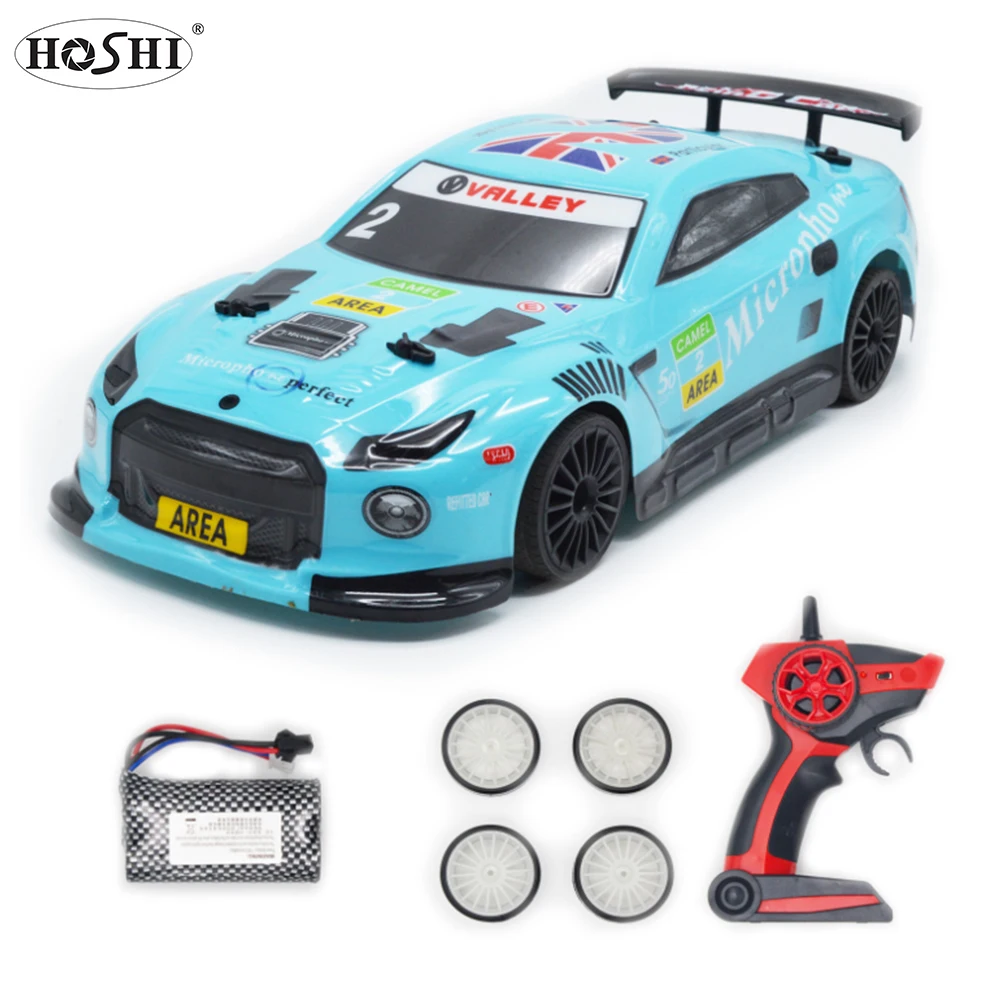 

HOSHI Volantex 1/14 4WD Rc Car High Speed Radio Controlled 2.4Ghz Electric Racing Car Off Road Buggy Drift Car Children Toys, Blue/green