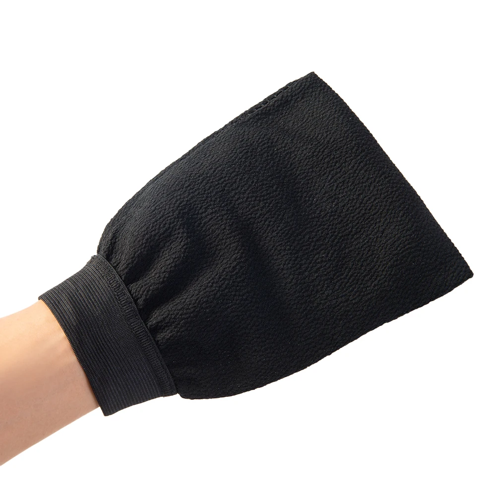 

Good effect 100% viscose bath gloves for dead skin exfoliating massage, Black