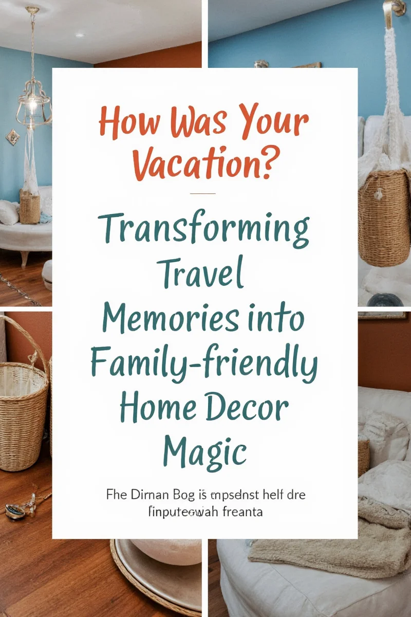 A sample memory wall with framed photos, maps, and souvenirs from a tropical vacation.