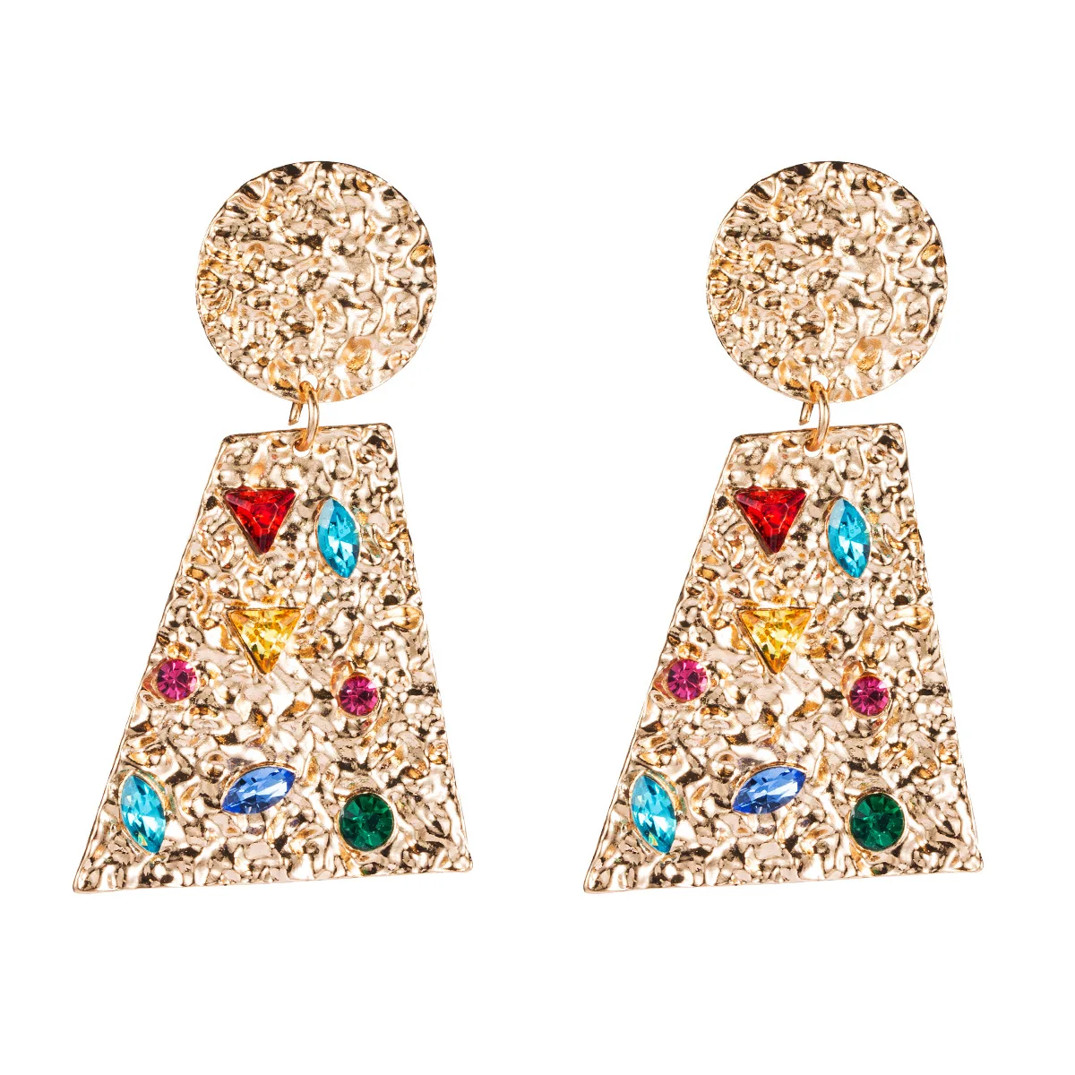

Big Earrings Gold Alloy Diamond Drill Glass Rhinestone Earrings Jewelry For Women