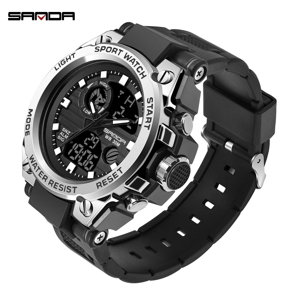 

Top Brand SANDA 739 Sports Men's digital Watches Luxury Military Quartz Watch Men Waterproof Shock Male Clock relogio masculino