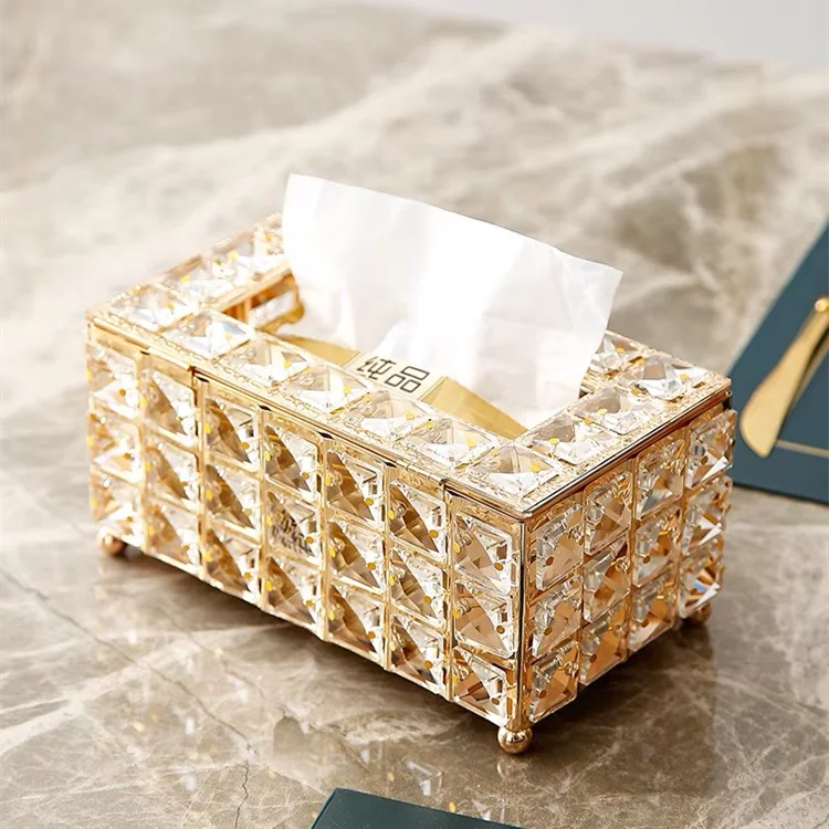 

New design Crystal Wholesale fashion creative golden rose gold toilet tissue holder stand tissue holders for bathrooms, 1 color