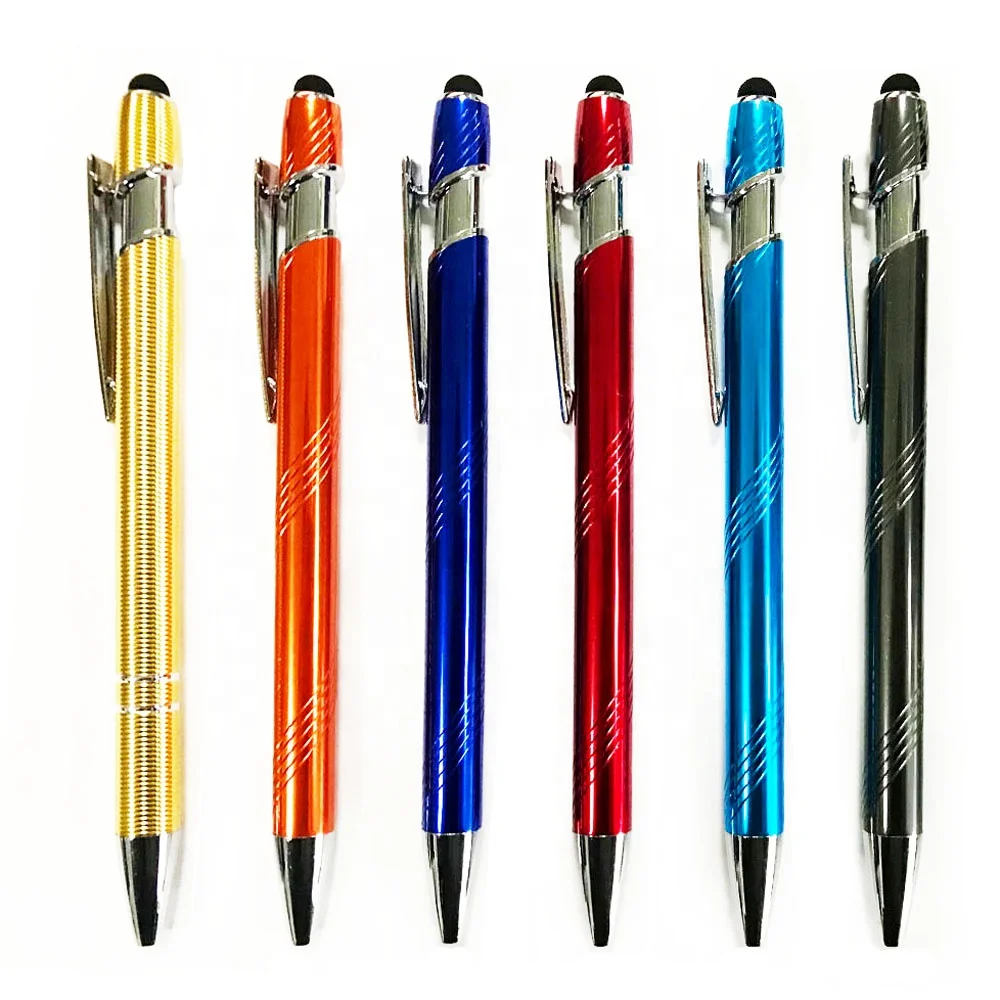 
Metal Pen in stock Promotional Click ball pen Soft Touch Screen Stylus Ballpoint Pen 