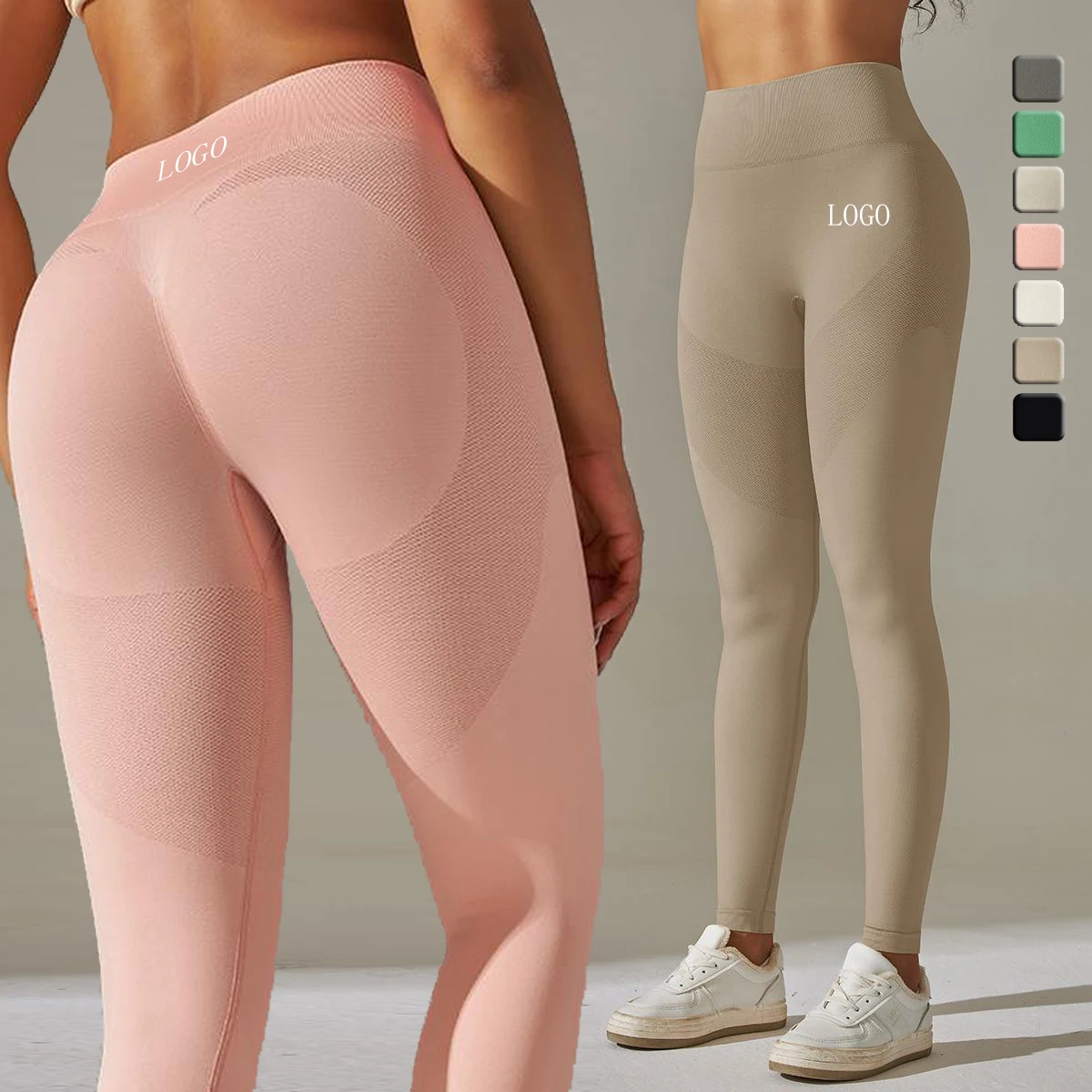 Custom Seamless High Waist Yoga Leggings Tummy Control Butt Lift Outdoor Fitness Workout Pant Features Solid Sports Gym Leggings