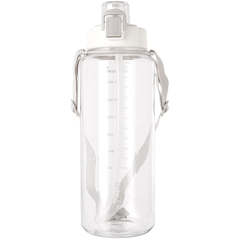 

2021 hot 2000ML BPA Free Portable Plastic Water Bottle transparent plastic material cup custom logo color packing, Customized color
