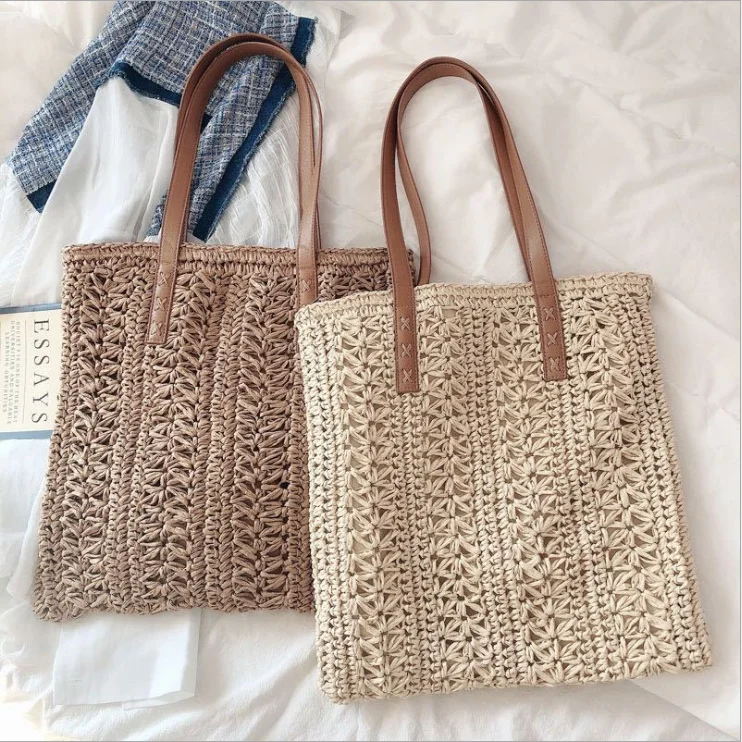 

Multicolor Macrame Crochet lady Hand Bags Bohemian Woven Beach Tote Bags, 2color