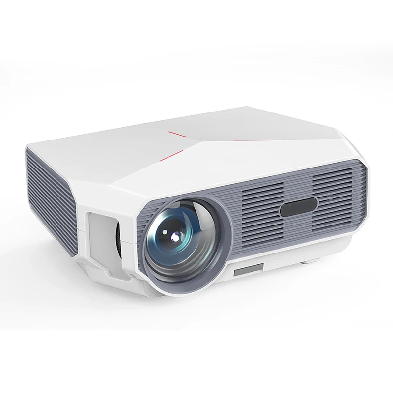 

Home Theater Projector 4k Portable LCD Projector Smart Android Beamer with Wifi BT HiFi Speaker, White,black, red