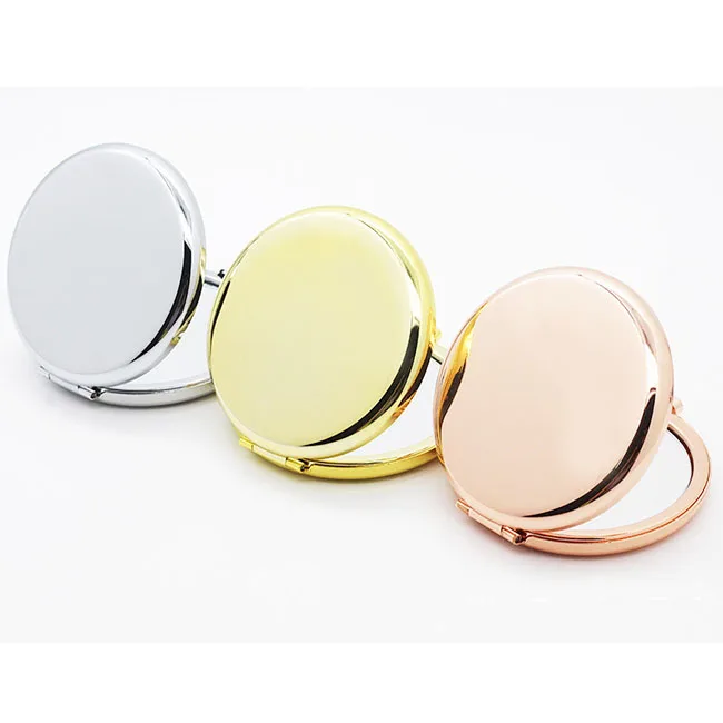 

Folded Round Branded Cosmetic Mirror Rose Gold Metal Pocket Mirror