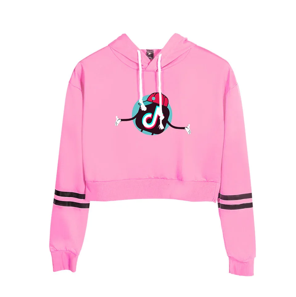 

Customized logo factory direct selling short open navel hooded top women's sweater