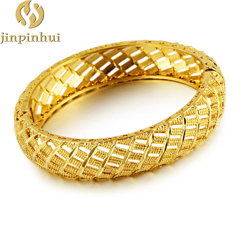 Jinpinhui jewelry cheap wholesale bangles fashion 24k fancy simple design gold plated jewelry bangle