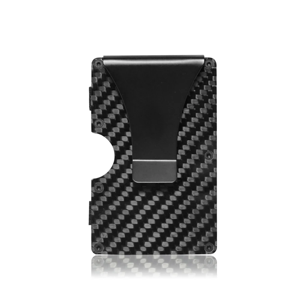 

Carbon Fiber  Holder RFID Non-scan Metal Wallet Purse Card Holder