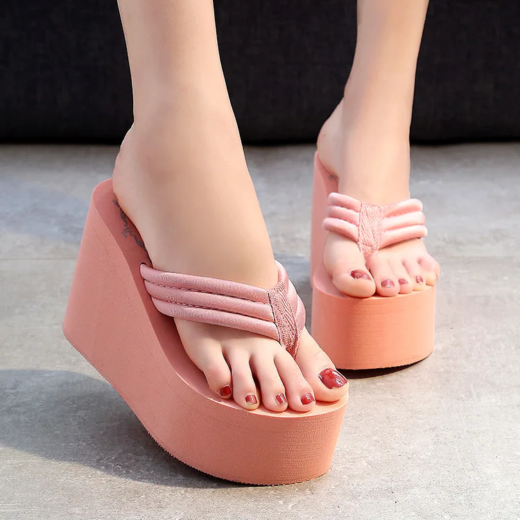 

Wholesale Summer eva relaxed Slippers High Heels Women Comfort Eva slides Flip Flops Flipflops