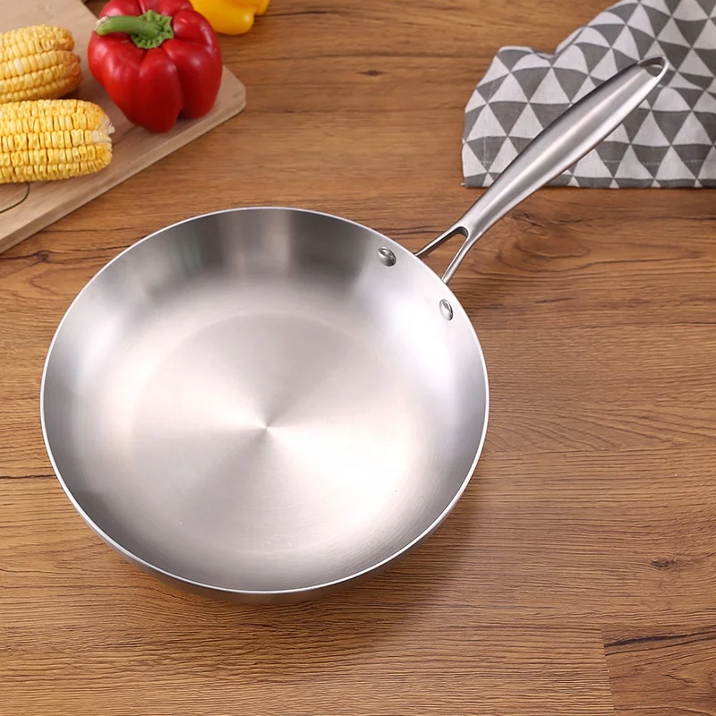 

Best-Selling Pure Cook Cooking Omelette Steak Protein Induction Tri-Ply Non-Stick Stainless Steel Frying Pan
