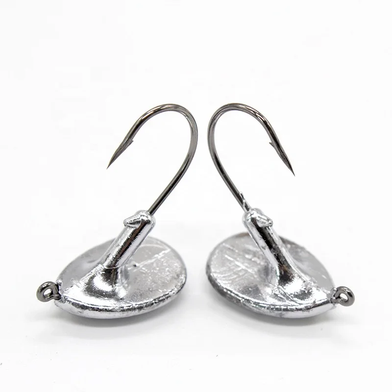 

Hot selling lead-head hook for soft bait with barb primary color upright lead-head jig hook, Silver