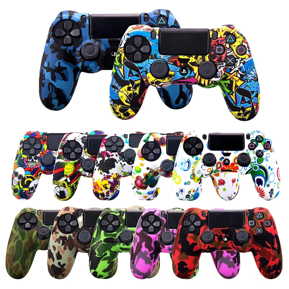 

Multicolor Customized Soft Silicone Protective Case for PS4 Controller Skin Joystick Game Gamepad Cover for 4 Cases