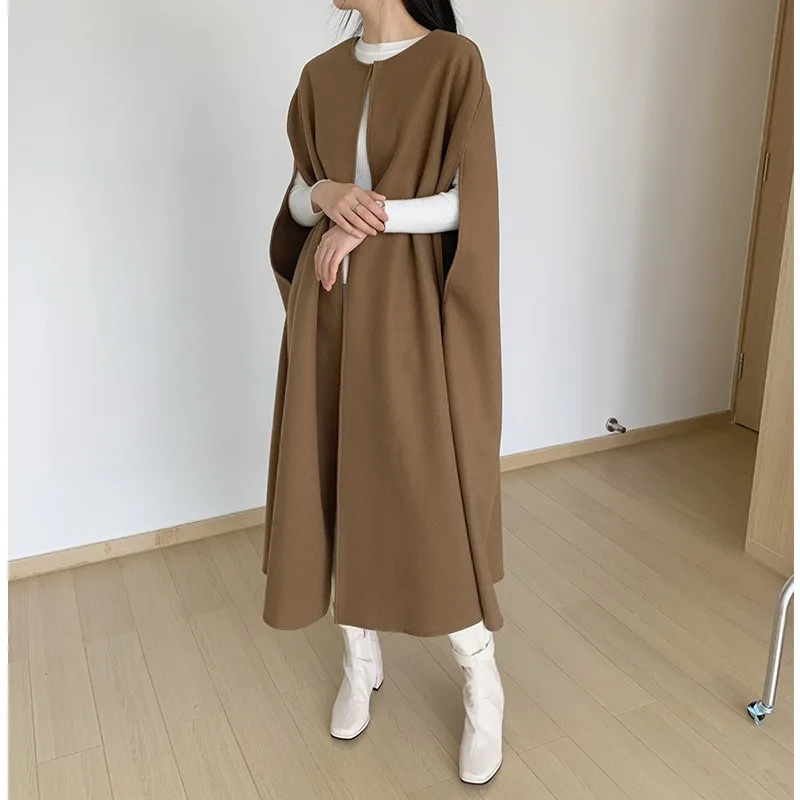 Boutique Wholesale 2026 Autumn New Fashionable Loose Cloak Medium Long Woolen Women's Vest
