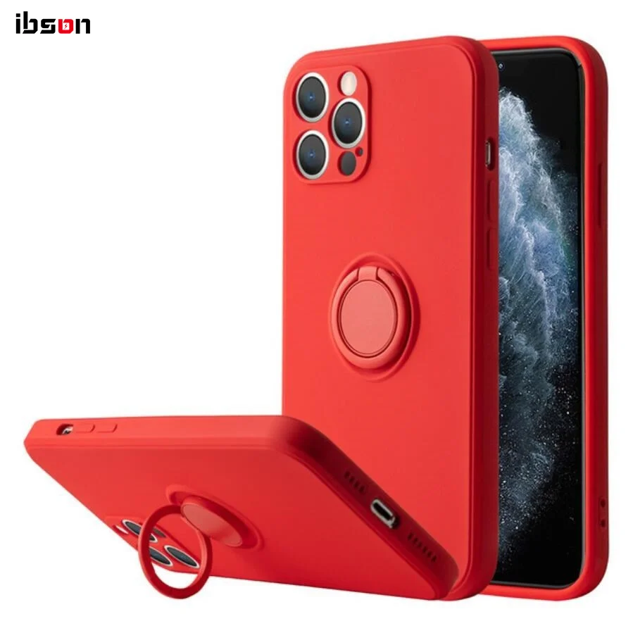 

Liquid Silicone Phone Case Finger Ring Stand Magnetic Holder Mobile Phone Case For iPhone 12 11 Pro Max Mini XR Xs Max 7 8 Plus, More color for option